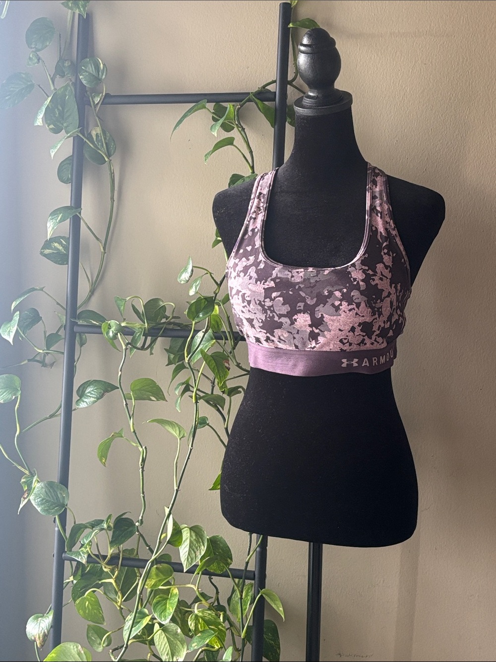 Under Armour Pink Camo Racerback Sports Bra